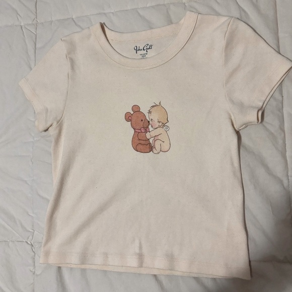 Brandy Melville Teddy Cropped Tee - Picture 1 of 4